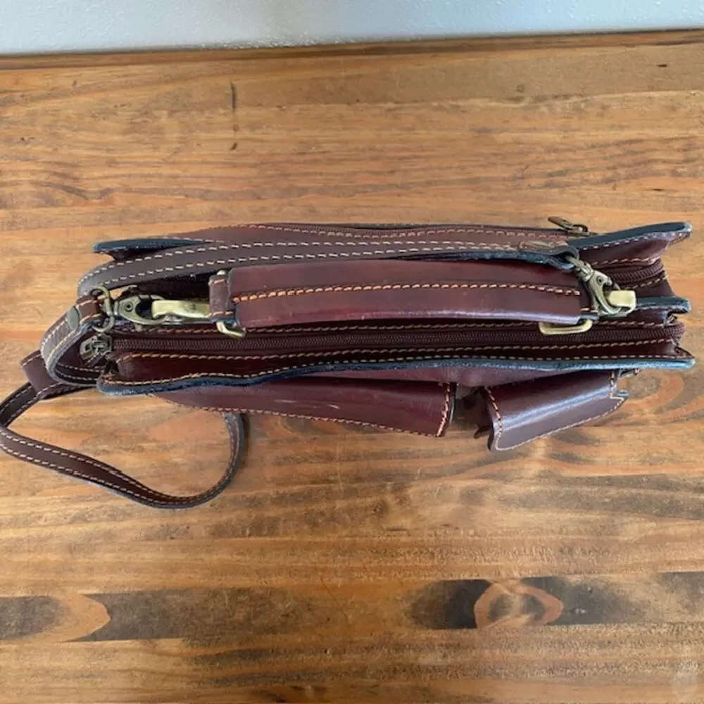 Mele 1880 Made in Italy Handmade Brown Leather Satchel